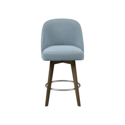 Pearce Swivel Upholstered Counter Stool (25.75'') with Solid Wood Legs & Metal Footrest