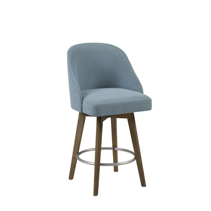 Pearce Swivel Upholstered Counter Stool (25.75'') with Solid Wood Legs & Metal Footrest