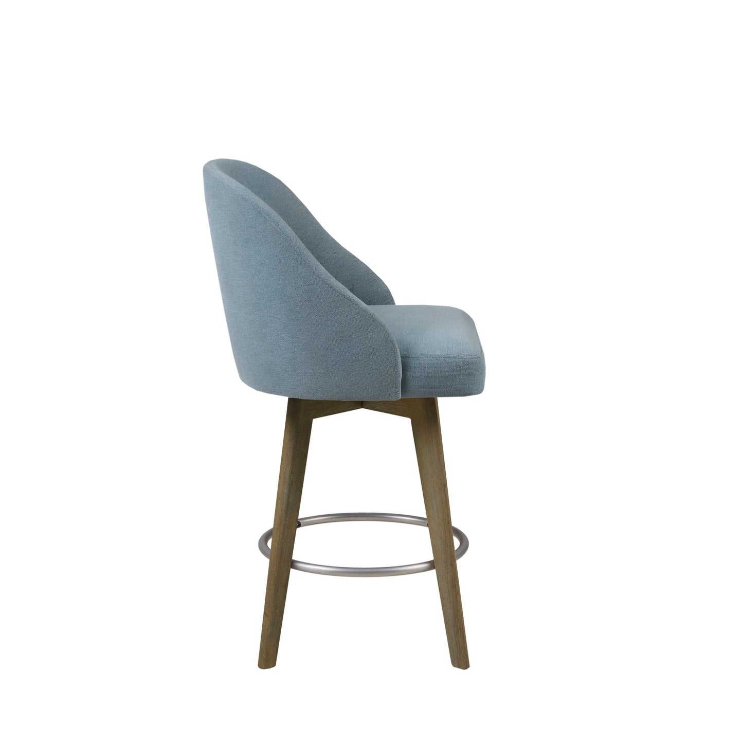 Pearce Swivel Upholstered Counter Stool (25.75'') with Solid Wood Legs & Metal Footrest