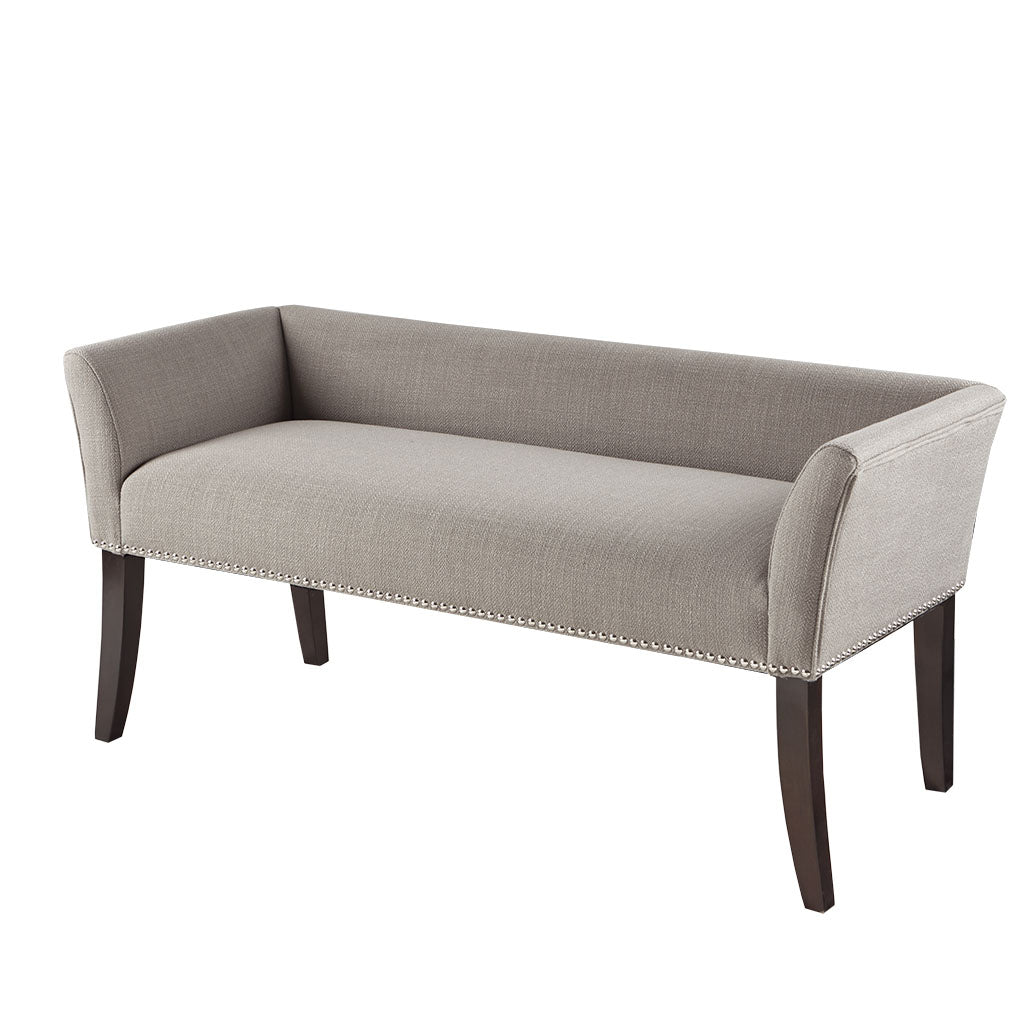 Welburn 49.5" Upholstered Bench with Back & Wood Legs