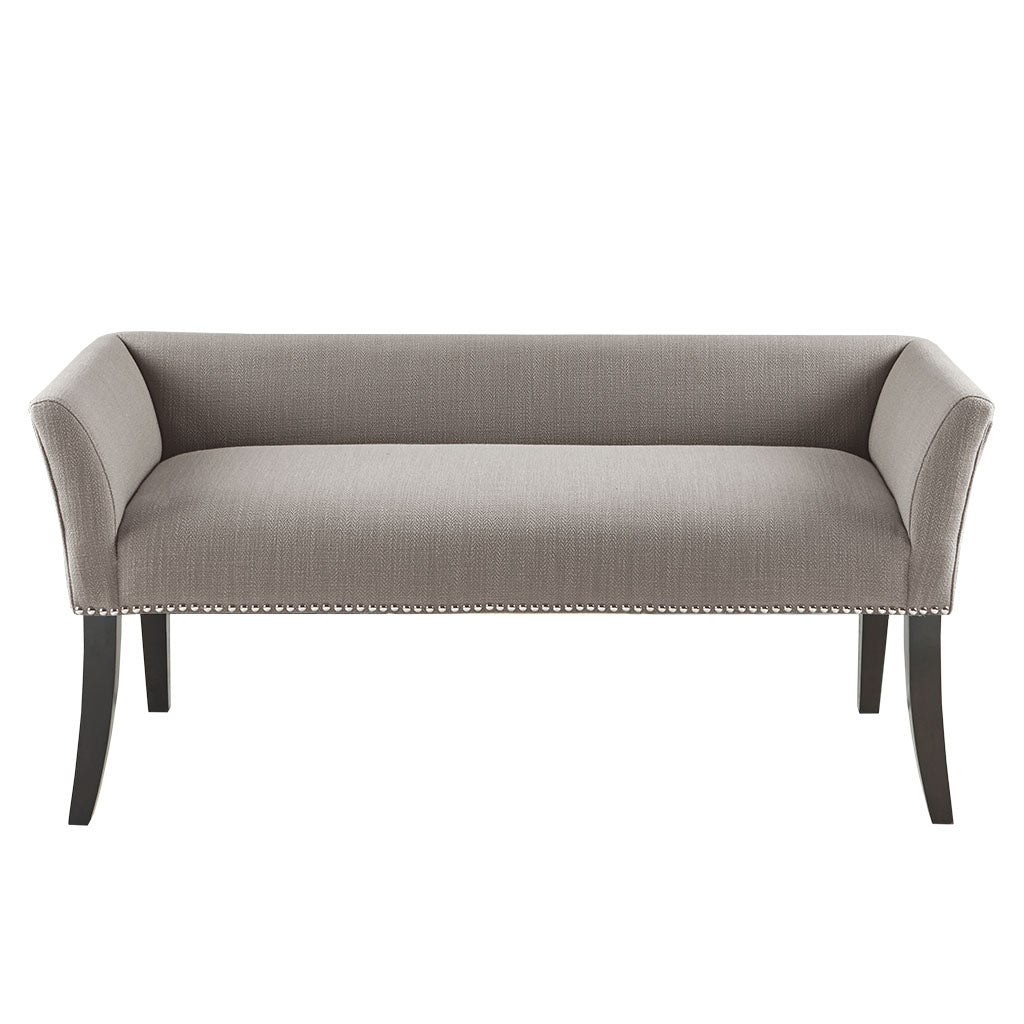 Welburn 49.5" Upholstered Bench with Back & Wood Legs