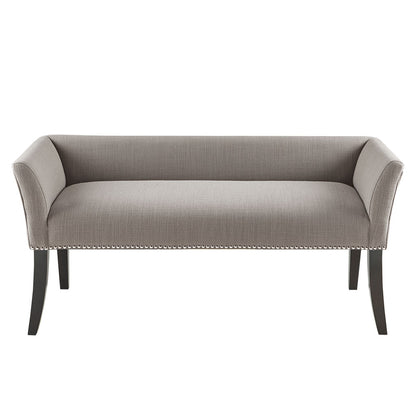 Welburn 49.5" Upholstered Bench with Back & Wood Legs
