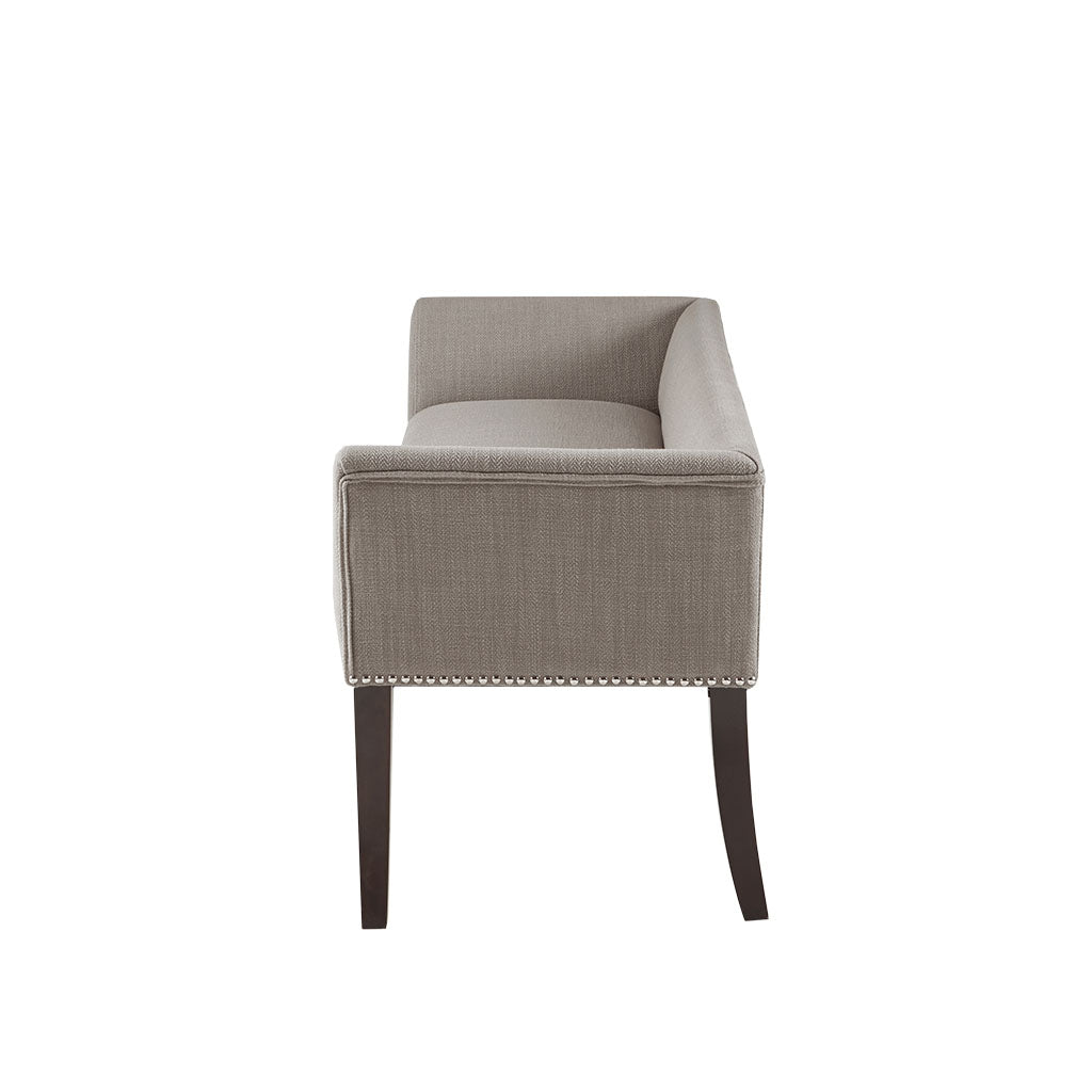 Welburn 49.5" Upholstered Bench with Back & Wood Legs