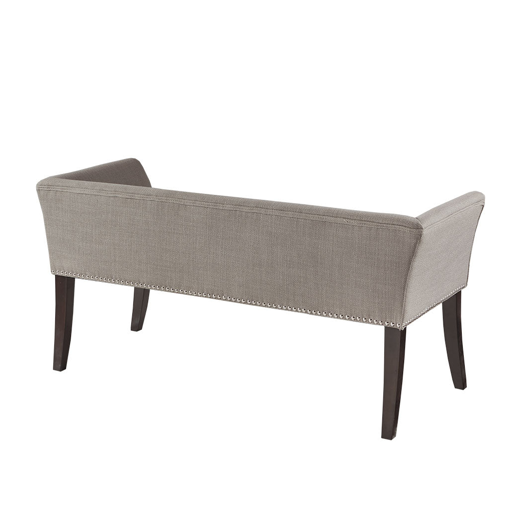 Welburn 49.5" Upholstered Bench with Back & Wood Legs