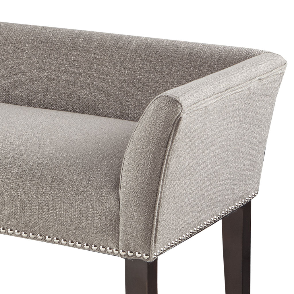 Welburn 49.5" Upholstered Bench with Back & Wood Legs