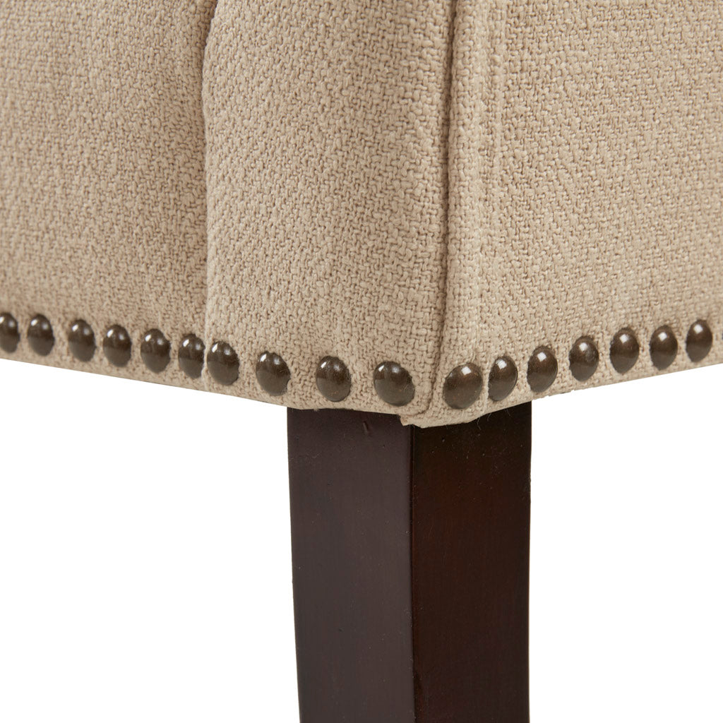 Welburn 49.5" Upholstered Bench with Back & Wood Legs