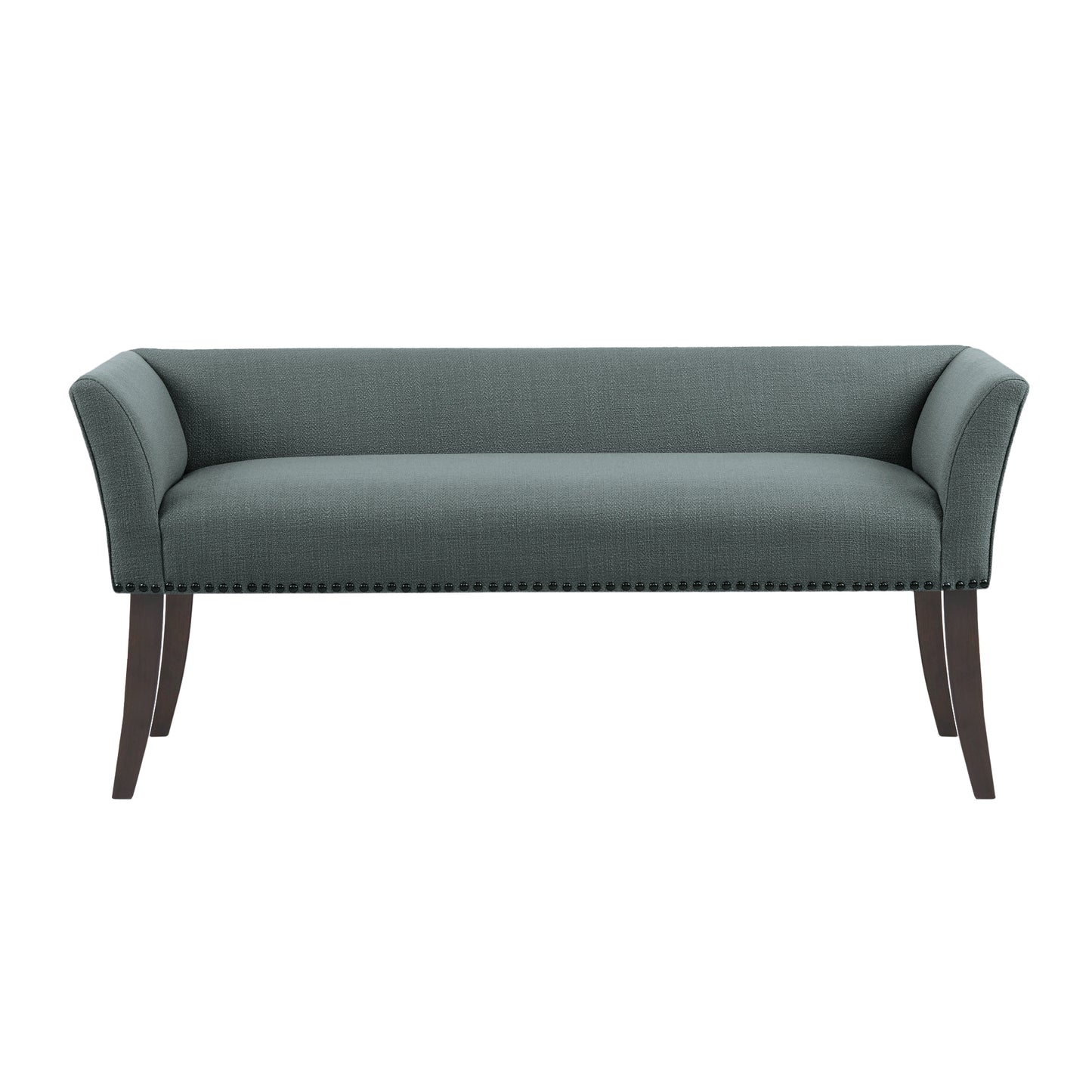 Welburn 49.5" Upholstered Bench with Back & Wood Legs