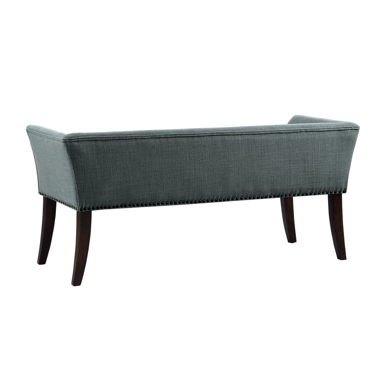 Welburn 49.5" Upholstered Bench with Back & Wood Legs