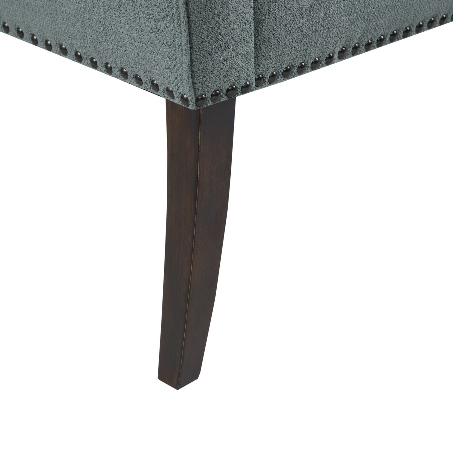 Welburn 49.5" Upholstered Bench with Back & Wood Legs