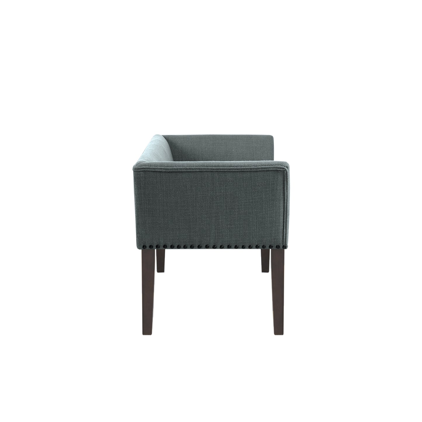 Welburn 49.5" Upholstered Bench with Back & Wood Legs