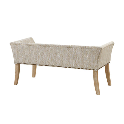 Welburn 49.5" Upholstered Bench with Back & Wood Legs