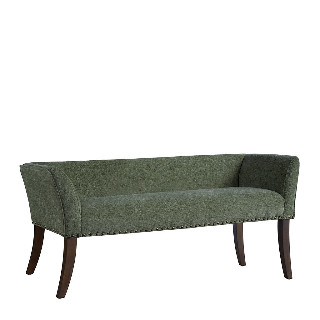 Welburn 49.5" Upholstered Bench with Back & Wood Legs