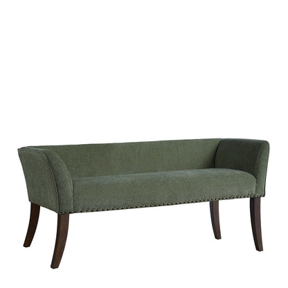 Welburn 49.5" Upholstered Bench with Back & Wood Legs