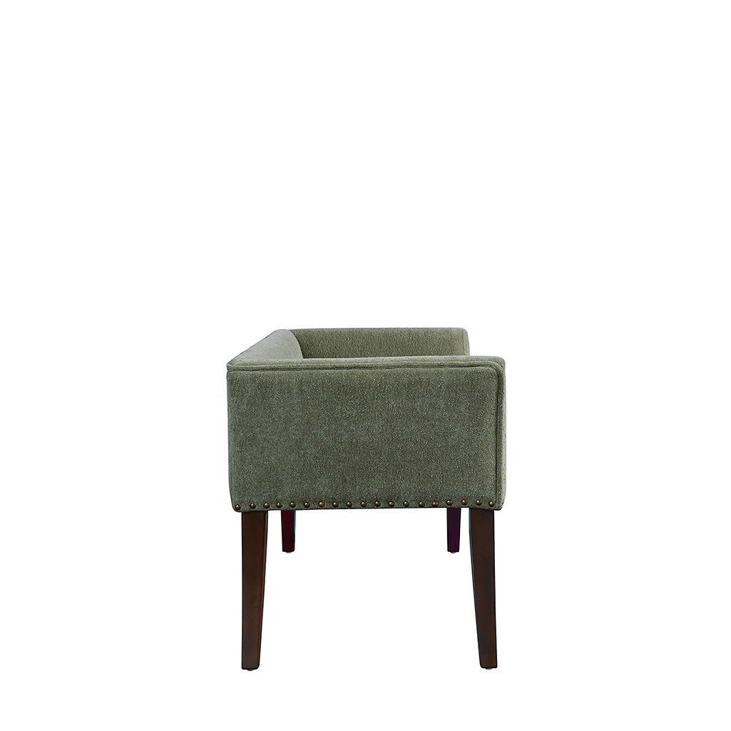 Welburn 49.5" Upholstered Bench with Back & Wood Legs