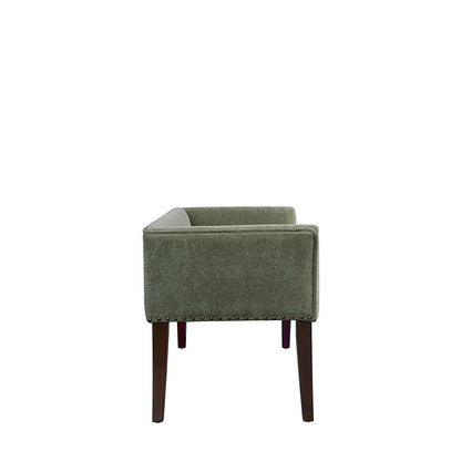 Welburn 49.5" Upholstered Bench with Back & Wood Legs
