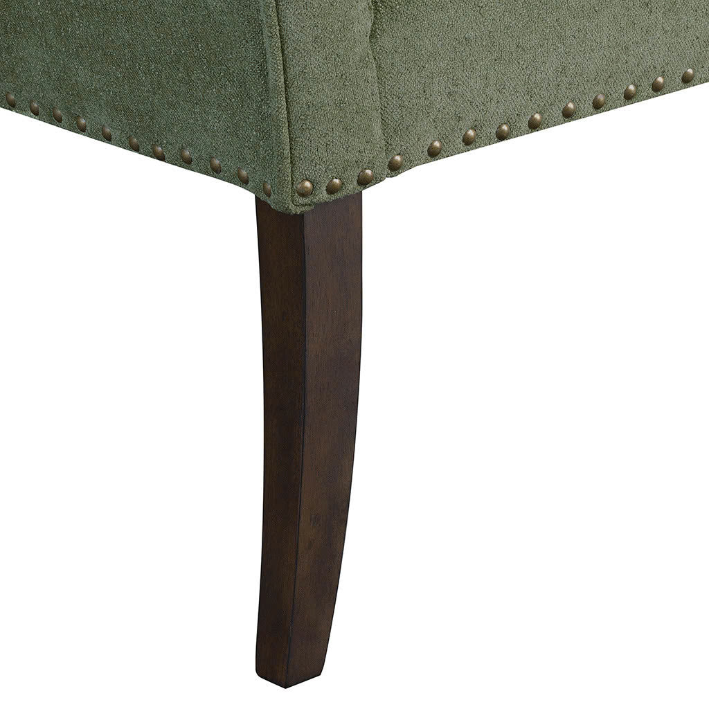 Welburn 49.5" Upholstered Bench with Back & Wood Legs