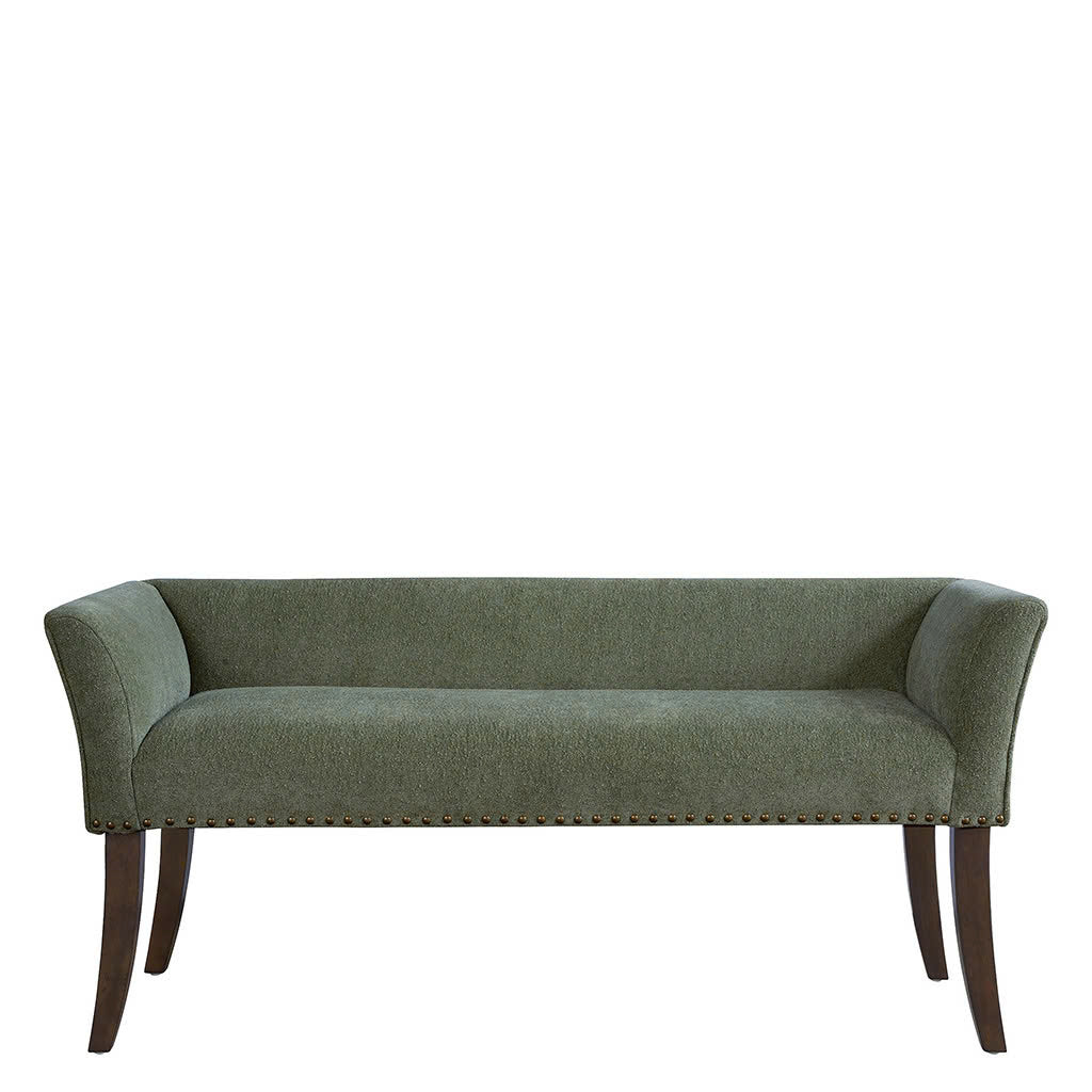 Welburn 49.5" Upholstered Bench with Back & Wood Legs