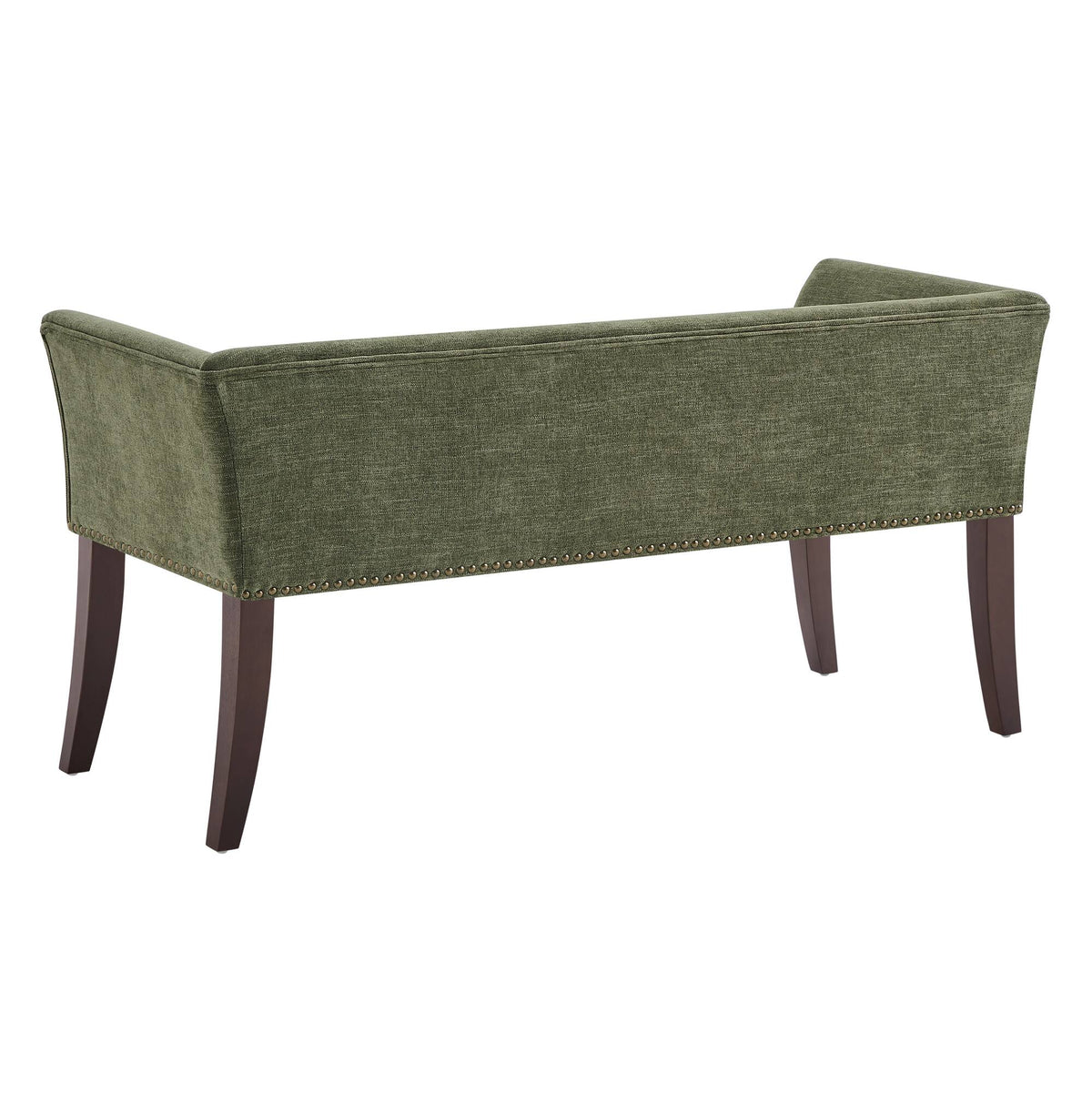Welburn 49.5" Upholstered Bench with Back & Wood Legs