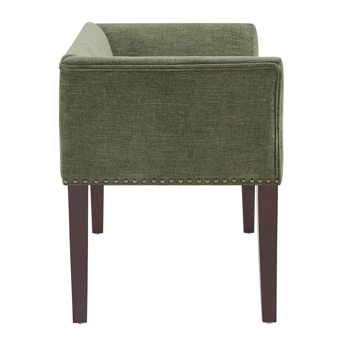 Welburn 49.5" Upholstered Bench with Back & Wood Legs