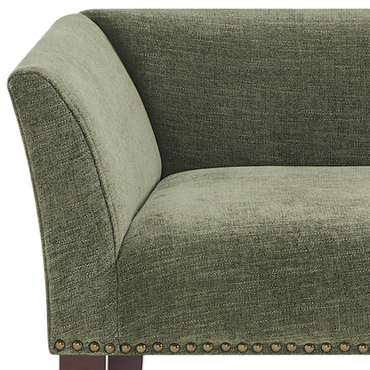 Welburn 49.5" Upholstered Bench with Back & Wood Legs