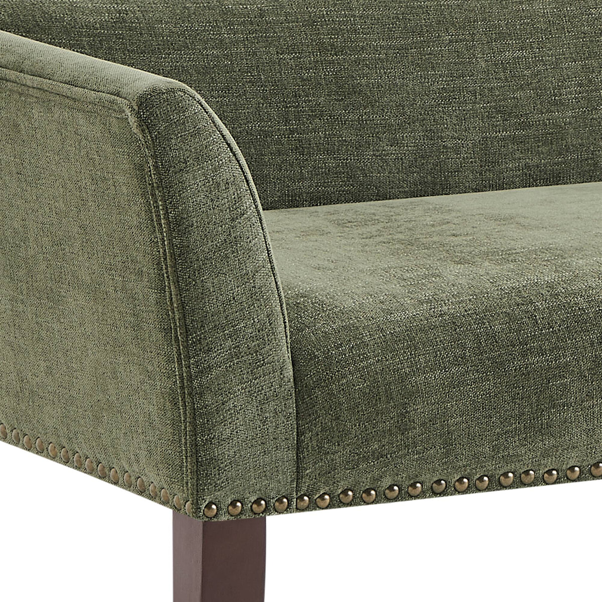 Welburn 49.5" Upholstered Bench with Back & Wood Legs