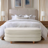 Kylan Oval Channel Storage Bench with Wooden Ball Feet