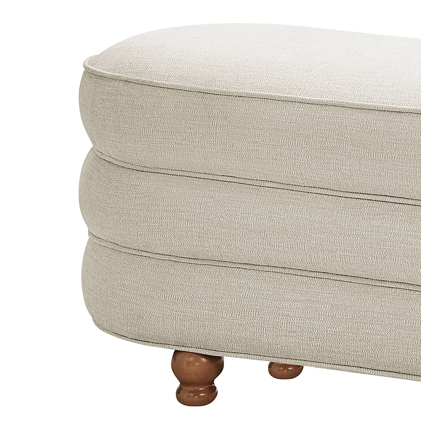 Kylan Oval Channel Storage Bench with Wooden Ball Feet