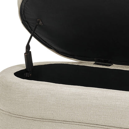 Kylan Oval Channel Storage Bench with Wooden Ball Feet