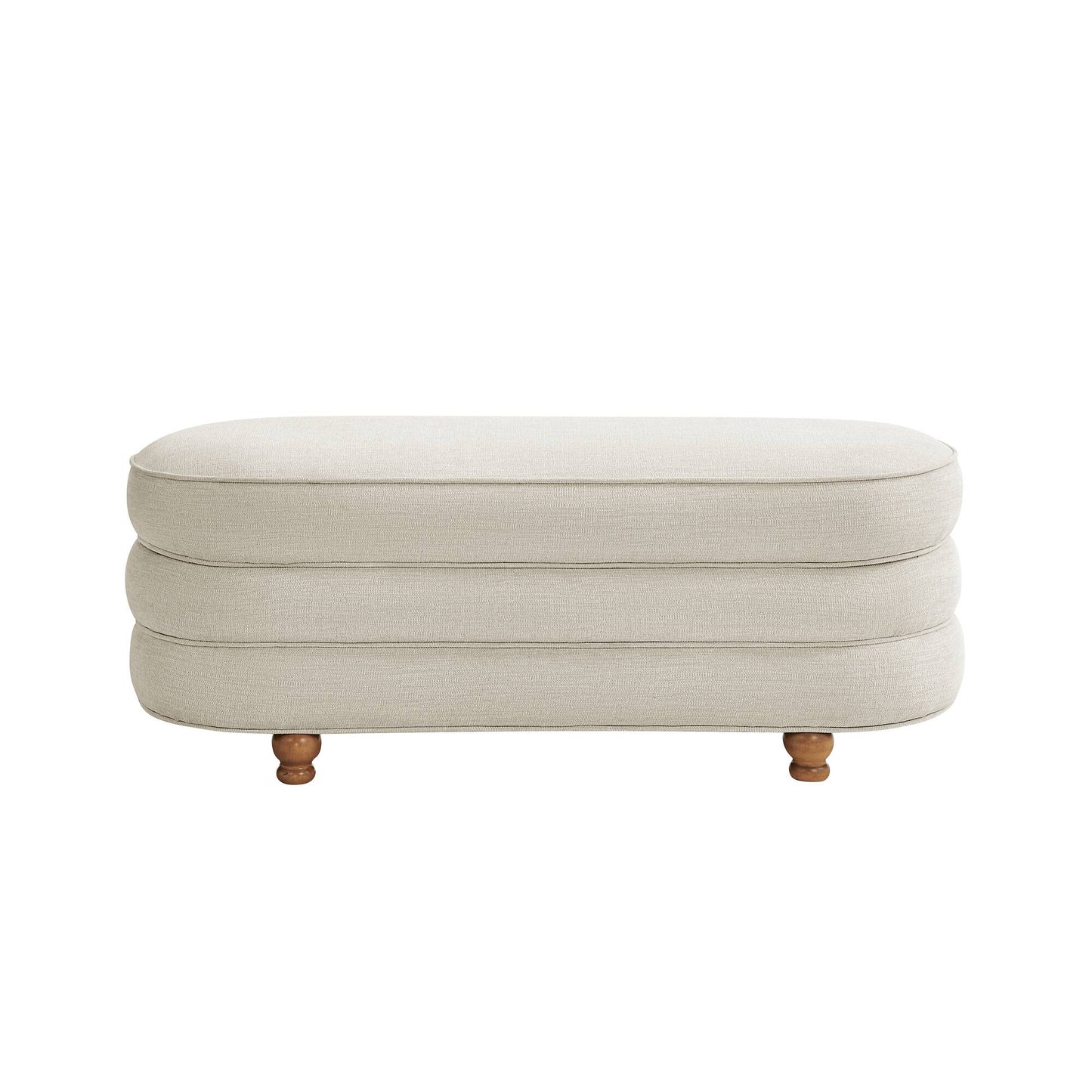 Kylan Oval Channel Storage Bench with Wooden Ball Feet