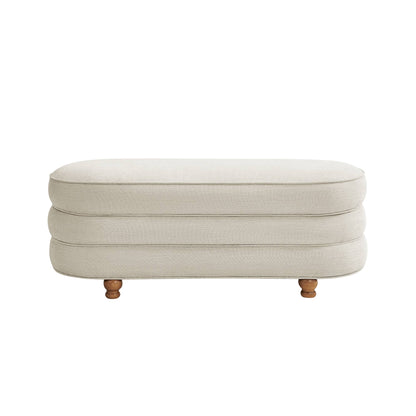 Kylan Oval Channel Storage Bench with Wooden Ball Feet