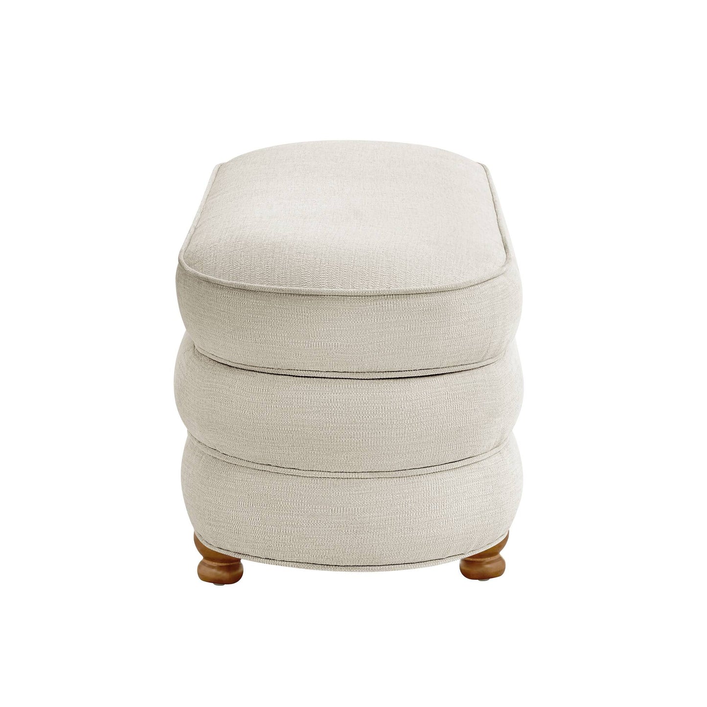 Kylan Oval Channel Storage Bench with Wooden Ball Feet