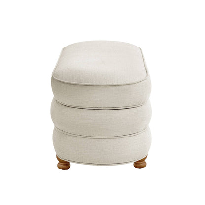 Kylan Oval Channel Storage Bench with Wooden Ball Feet