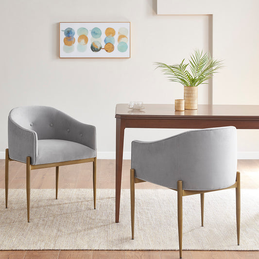 Sheraton Tufted Low Back Upholstered Arm Dining Chair (Pack of 2)