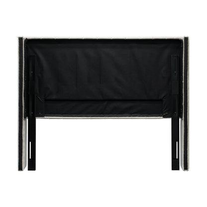 Amelia Upholstered Wingback Headboard with Button Tufting & Nailhead Trim