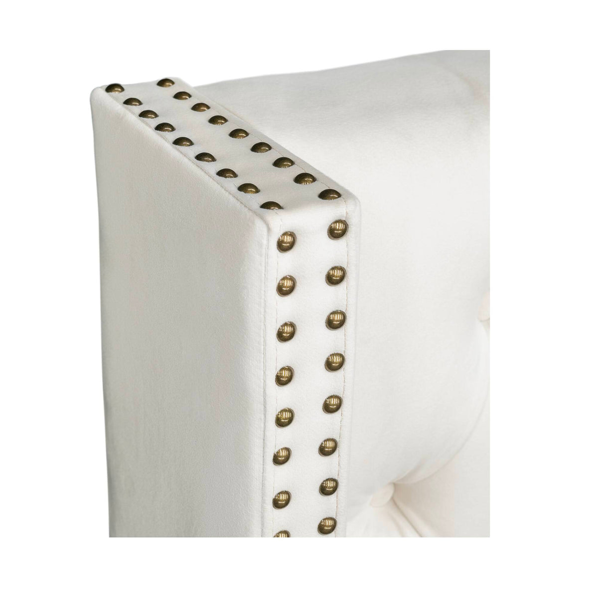 Amelia Upholstered Wingback Headboard with Button Tufting & Nailhead Trim