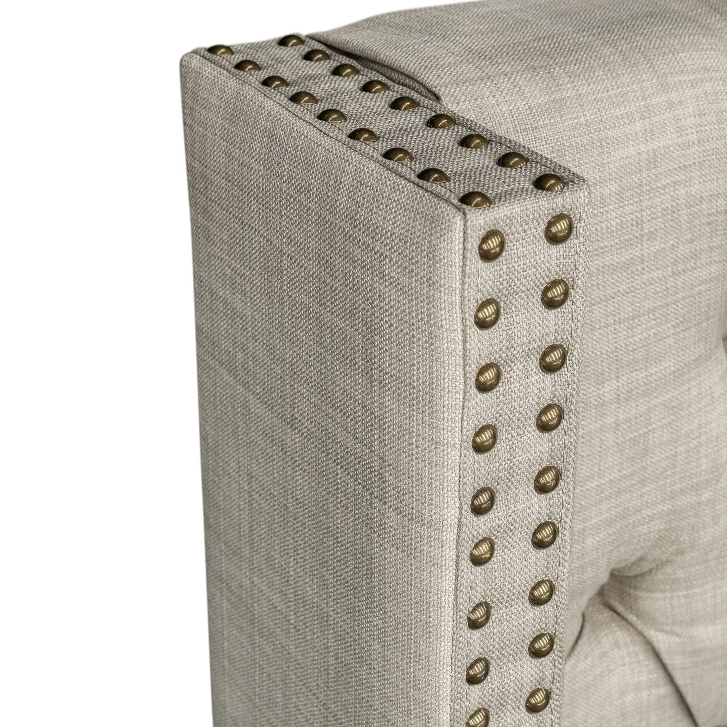 Amelia Upholstered Wingback Headboard with Button Tufting & Nailhead Trim