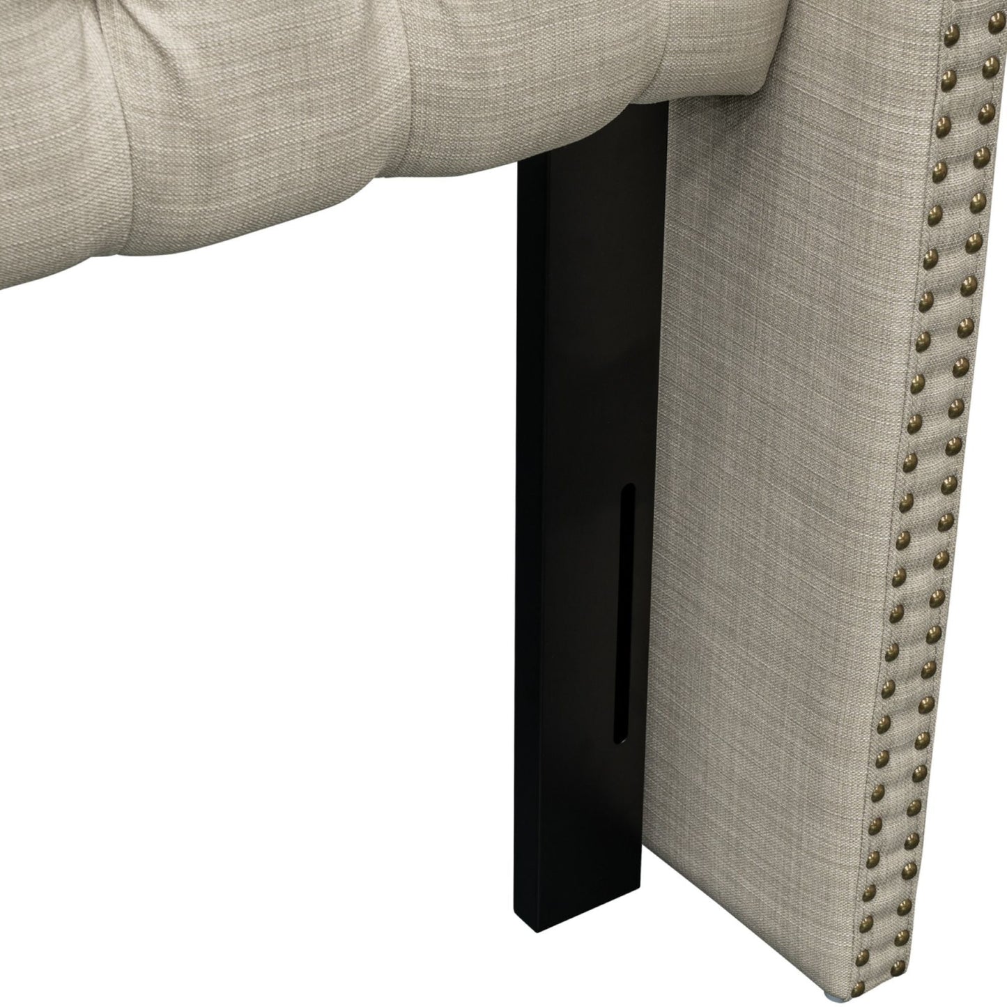Amelia Upholstered Wingback Headboard with Button Tufting & Nailhead Trim