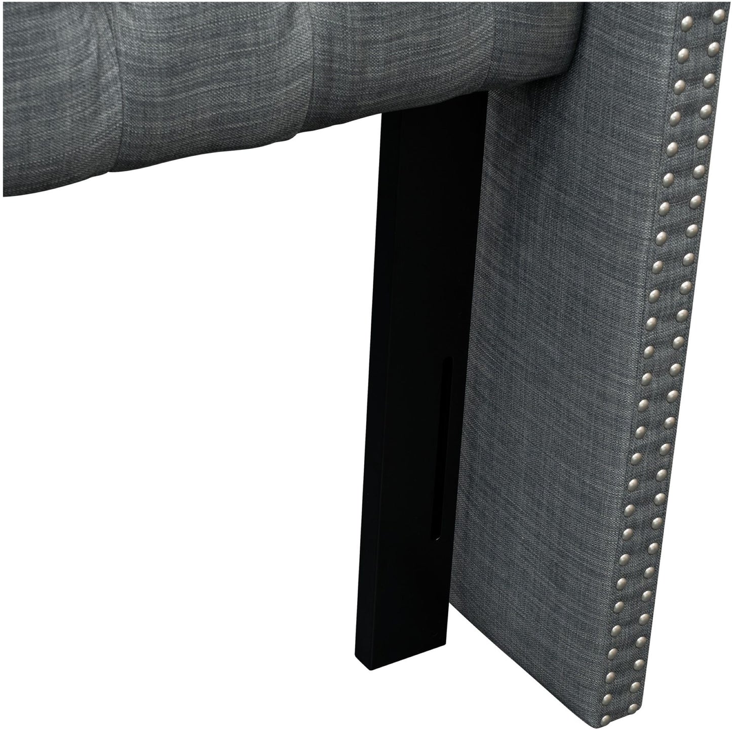 Amelia Upholstered Wingback Headboard with Button Tufting & Nailhead Trim