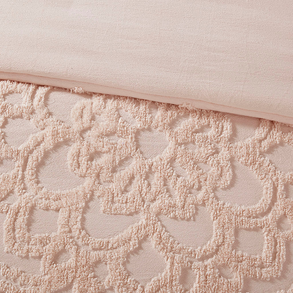 Laetitia 3-Piece Tufted Cotton Chenille Medallion Duvet Cover Set