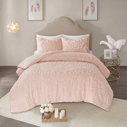 Laetitia 3-Piece Tufted Cotton Chenille Medallion Duvet Cover Set