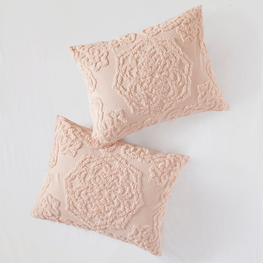 Laetitia 3-Piece Tufted Cotton Chenille Medallion Duvet Cover Set
