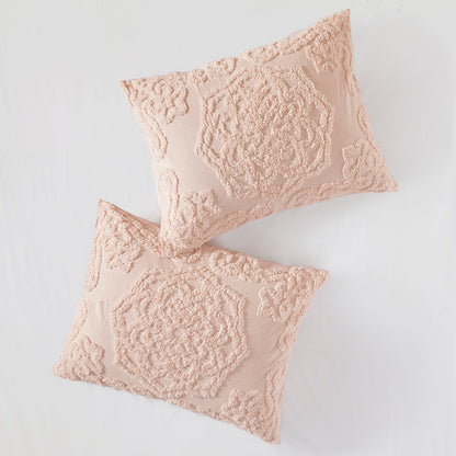 Laetitia 3-Piece Tufted Cotton Chenille Medallion Duvet Cover Set