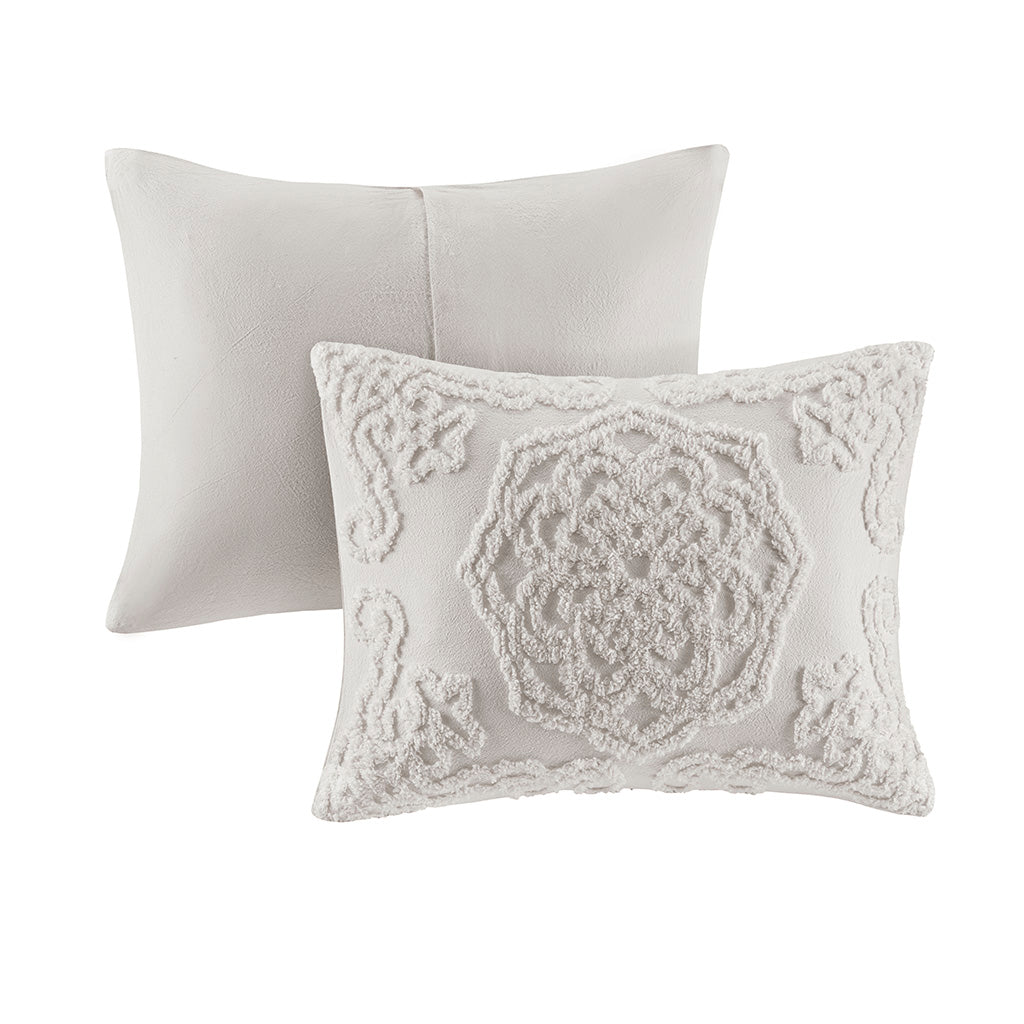 Laetitia 3-Piece Tufted Cotton Chenille Medallion Duvet Cover Set