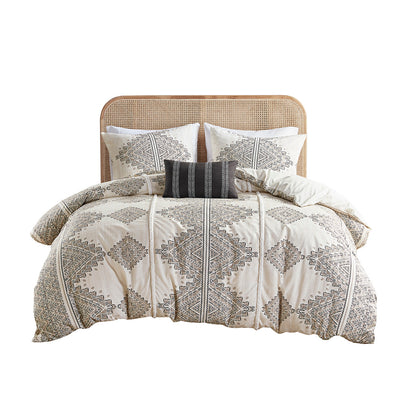 Ibiza 4 Piece Printed Duvet Cover Set with Throw Pillow