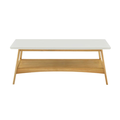 Parker Mid-century Coffee Table with Storage Shelf