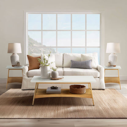 Parker Mid-century Coffee Table with Storage Shelf