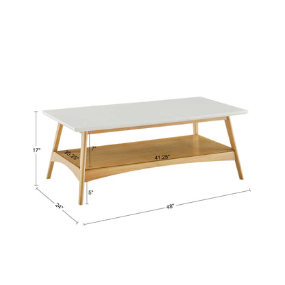 Parker Mid-century Coffee Table with Storage Shelf