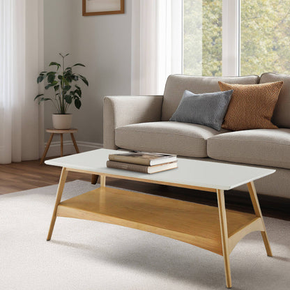 Parker Mid-century Coffee Table with Storage Shelf