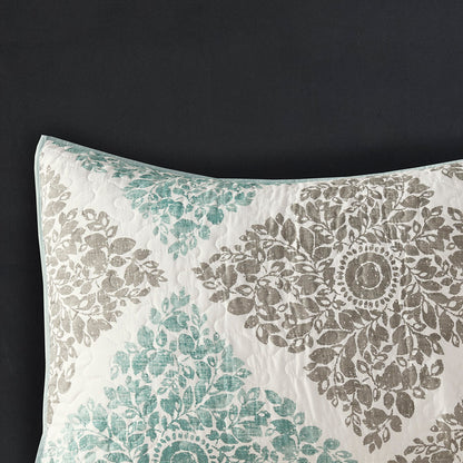 Claire 6-Piece Printed Quilt Set with Throw Pillows