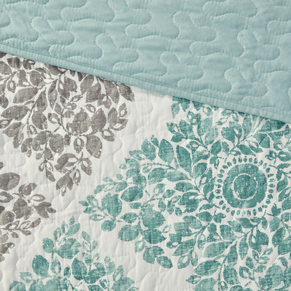 Claire 6-Piece Printed Quilt Set with Throw Pillows